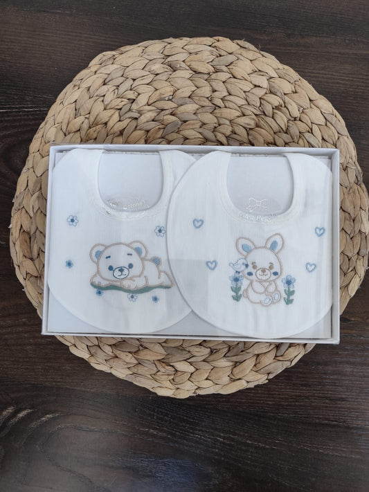 due bavette azzurre in piquet idea regalo