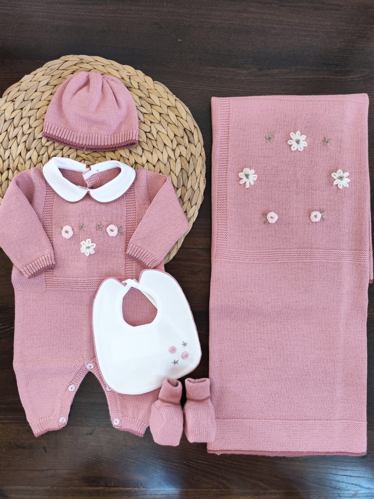 coordinato nascita in misto lana merinos Isabel con tutina