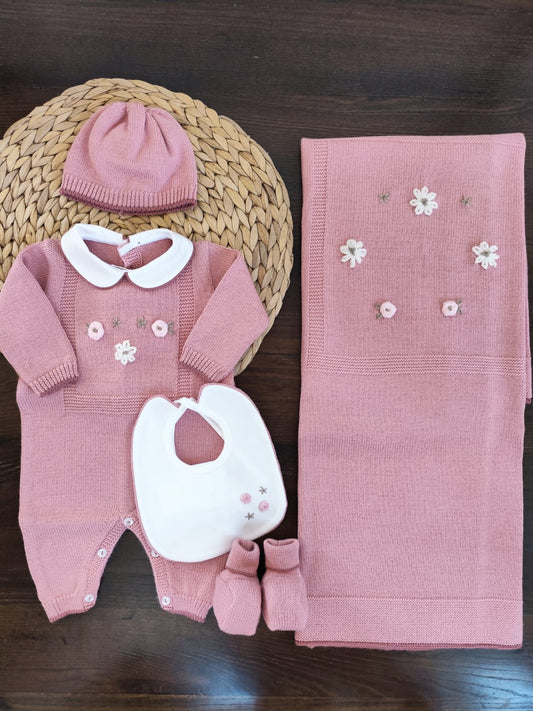 coordinato nascita in misto lana merinos Isabel con tutina