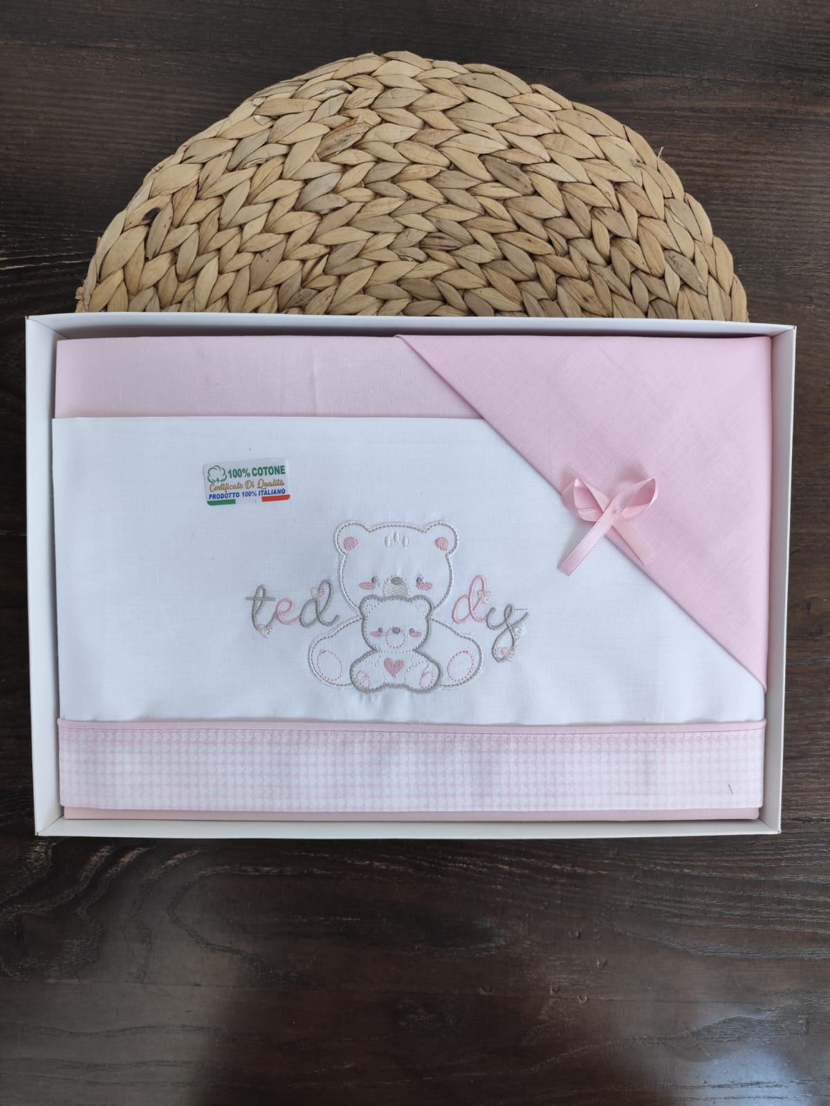 Completo culla in cotone neonata teddy