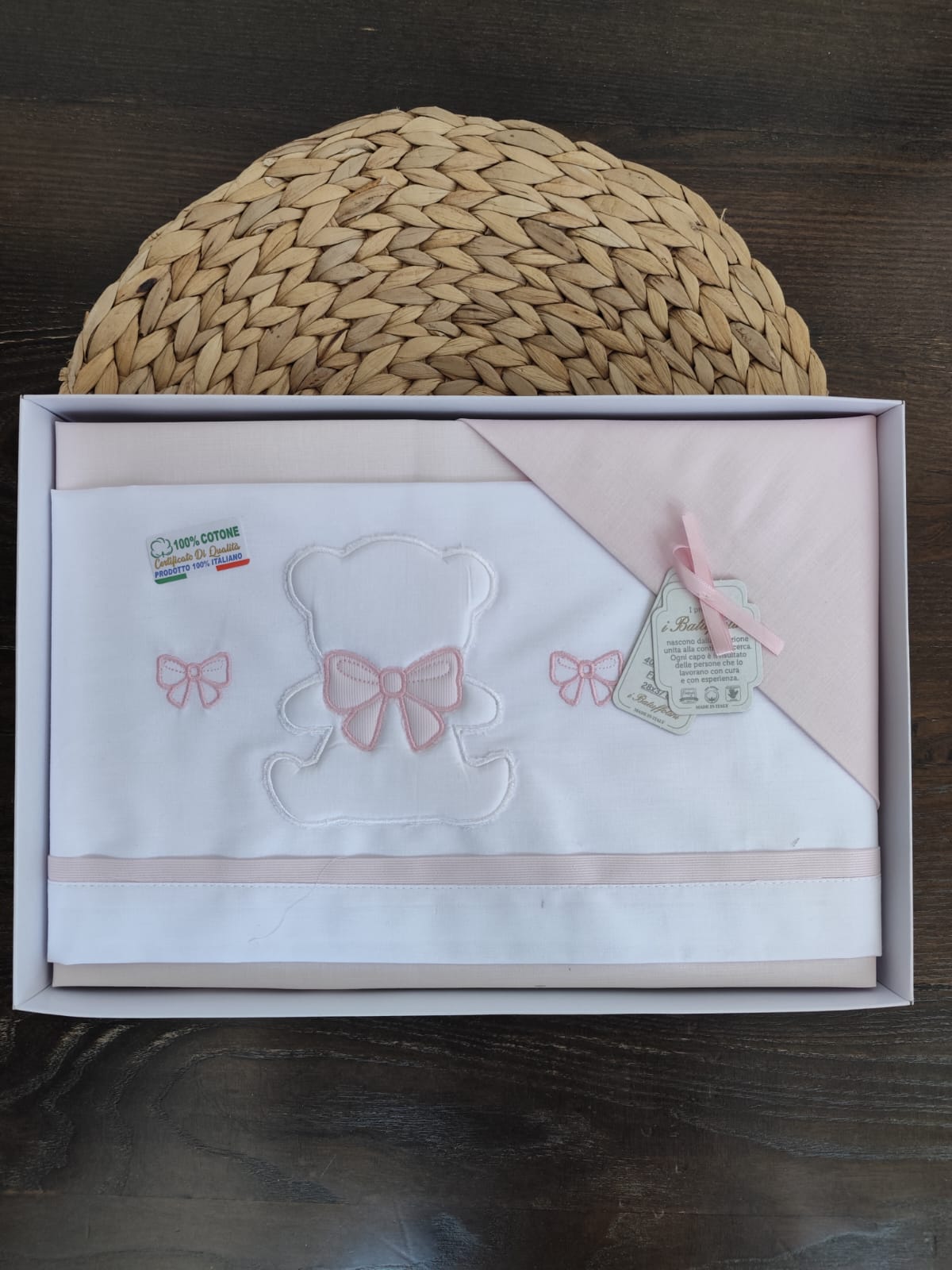 Completo culla in cotone neonata