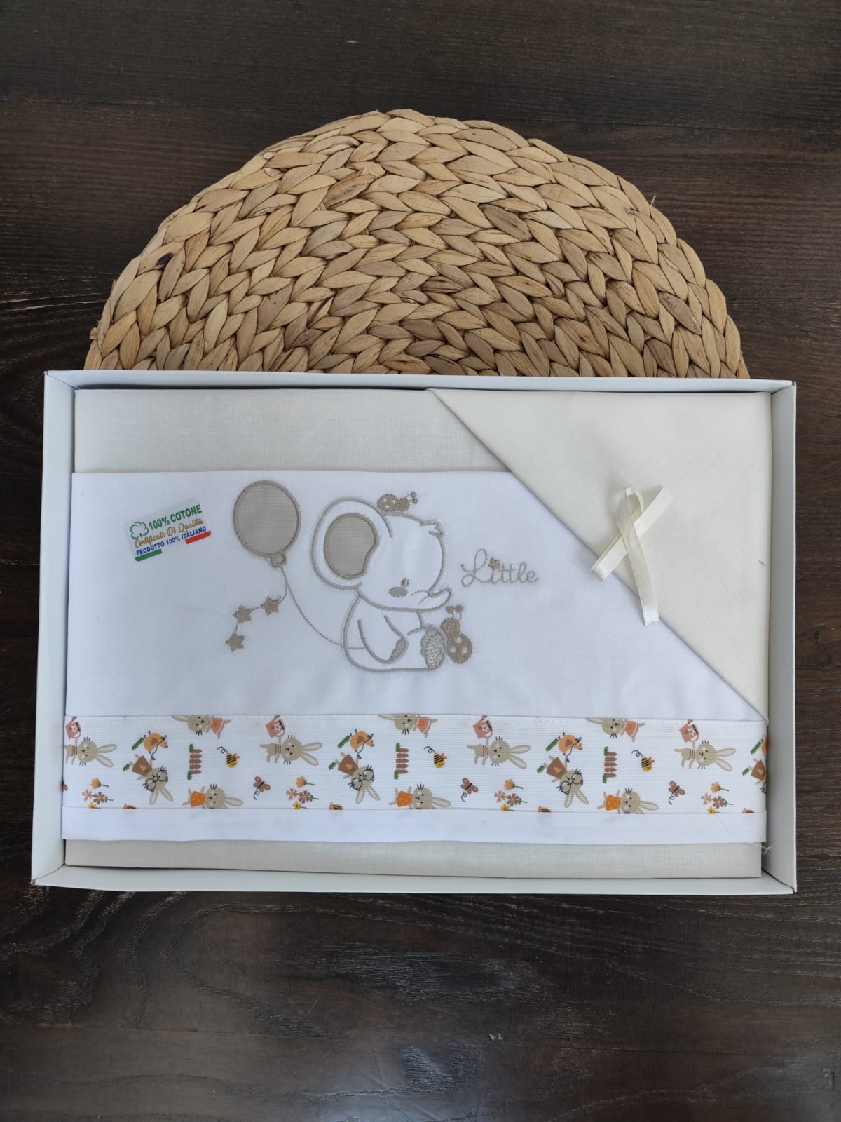 Completo culla in cotone neutro little