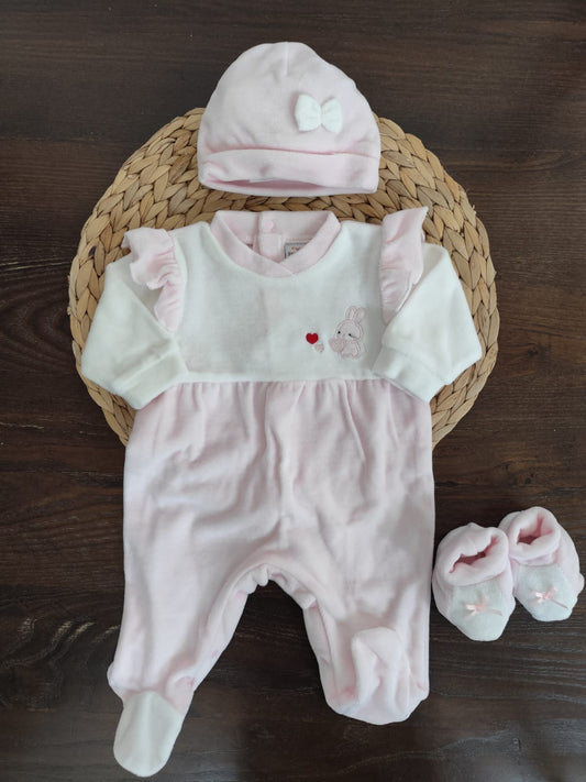 coordinato nascita in ciniglia "coniglietta"