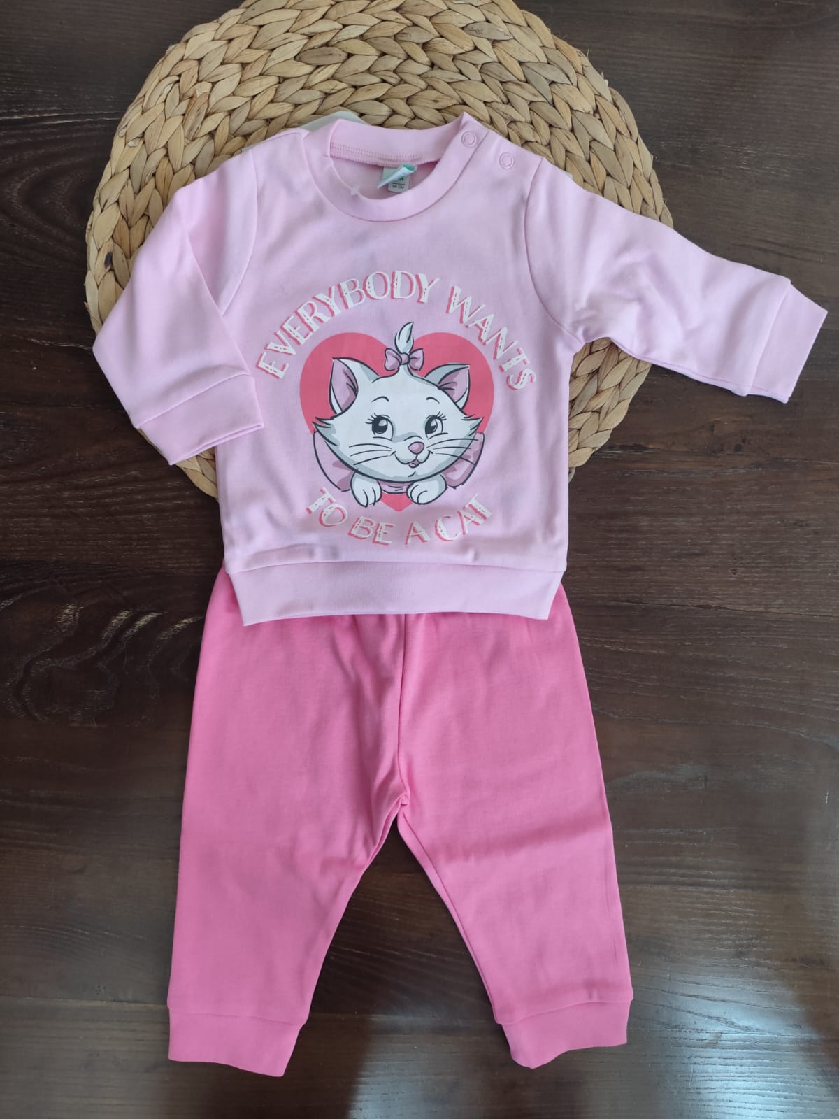 Pigiamino neonata Disney Minou in caldo cotone rosa