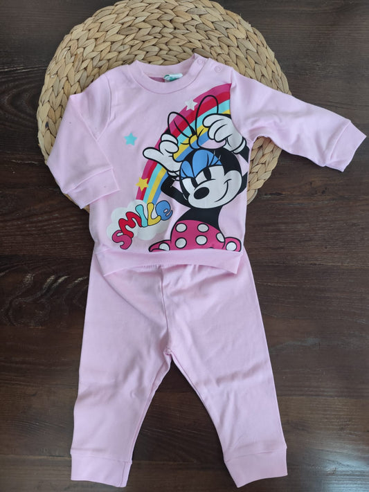 Pigiamino neonata Disney Minnie in caldo cotone rosa