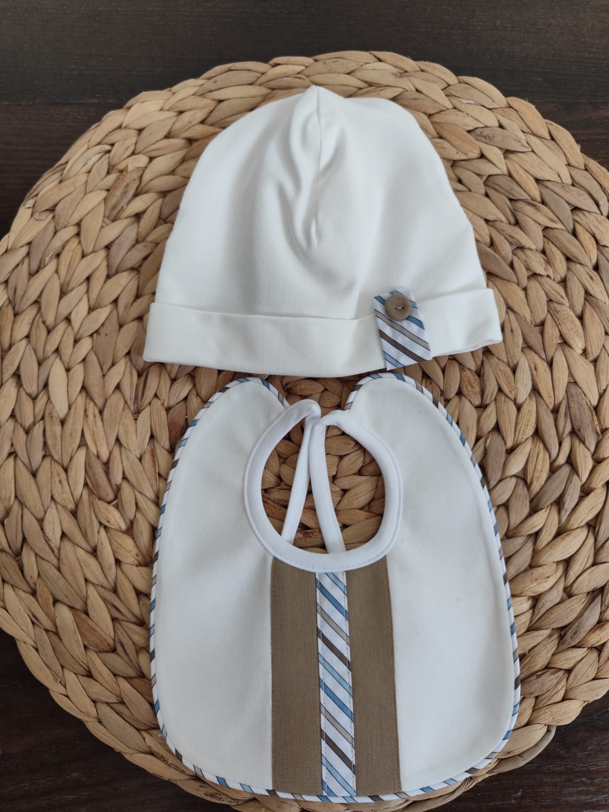 coordinato nascita neonato Lory in cotone e lino con completino