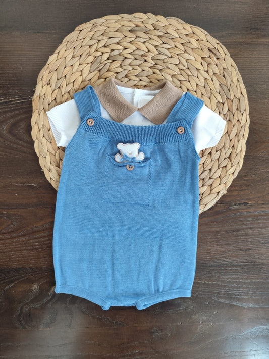 salopette a pagliaccetto"Noah" in filo di cotone