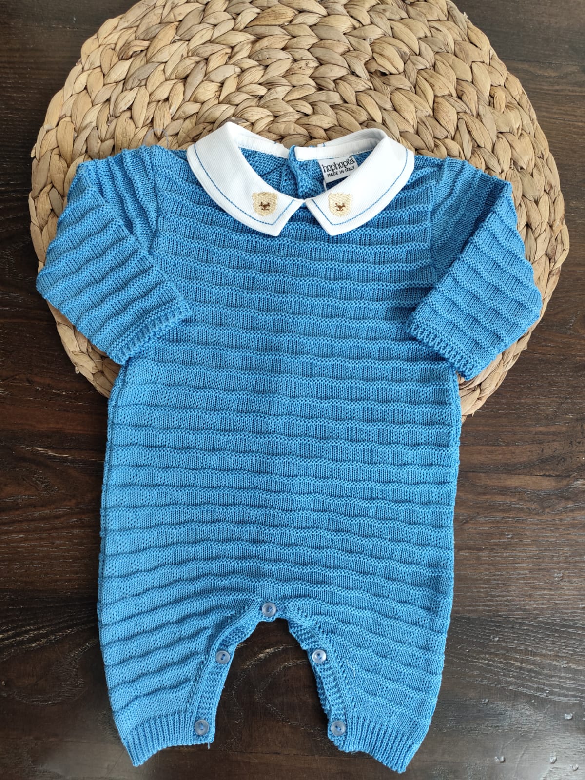 coordinato nascita in filo "Orsetto blu"