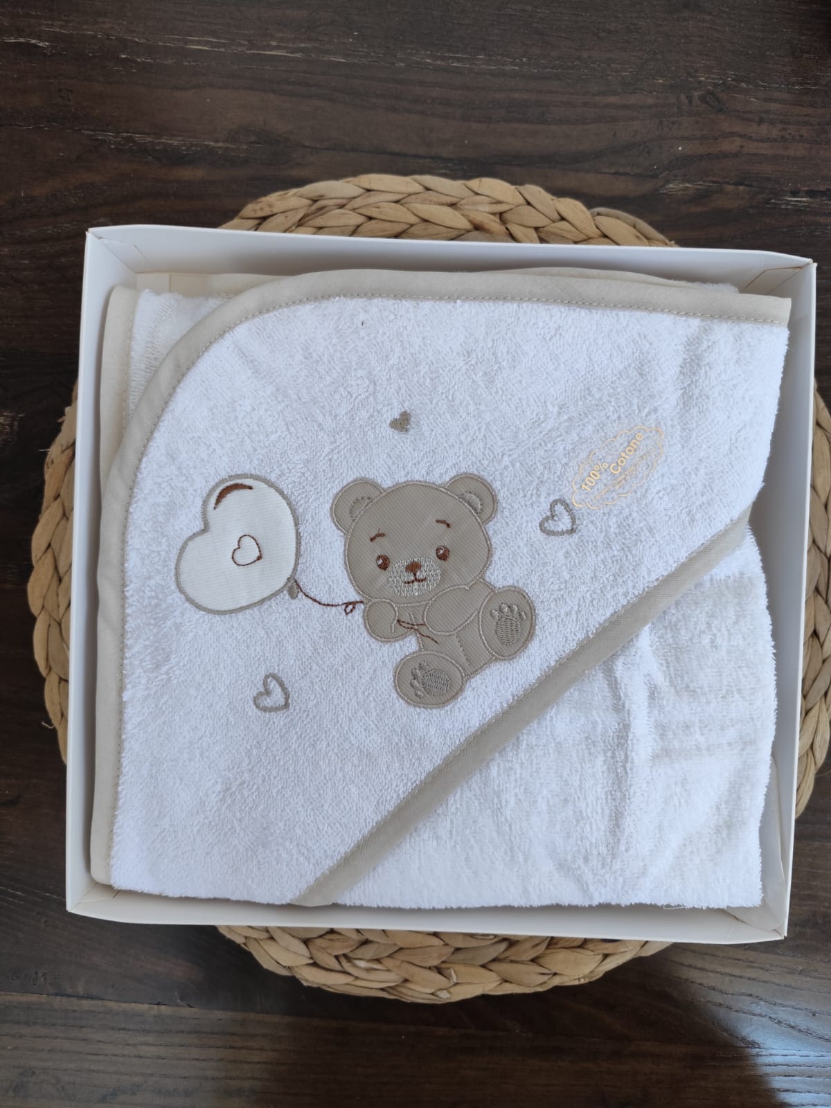 Accappatoio neonato/a teddy in spugna vari colori