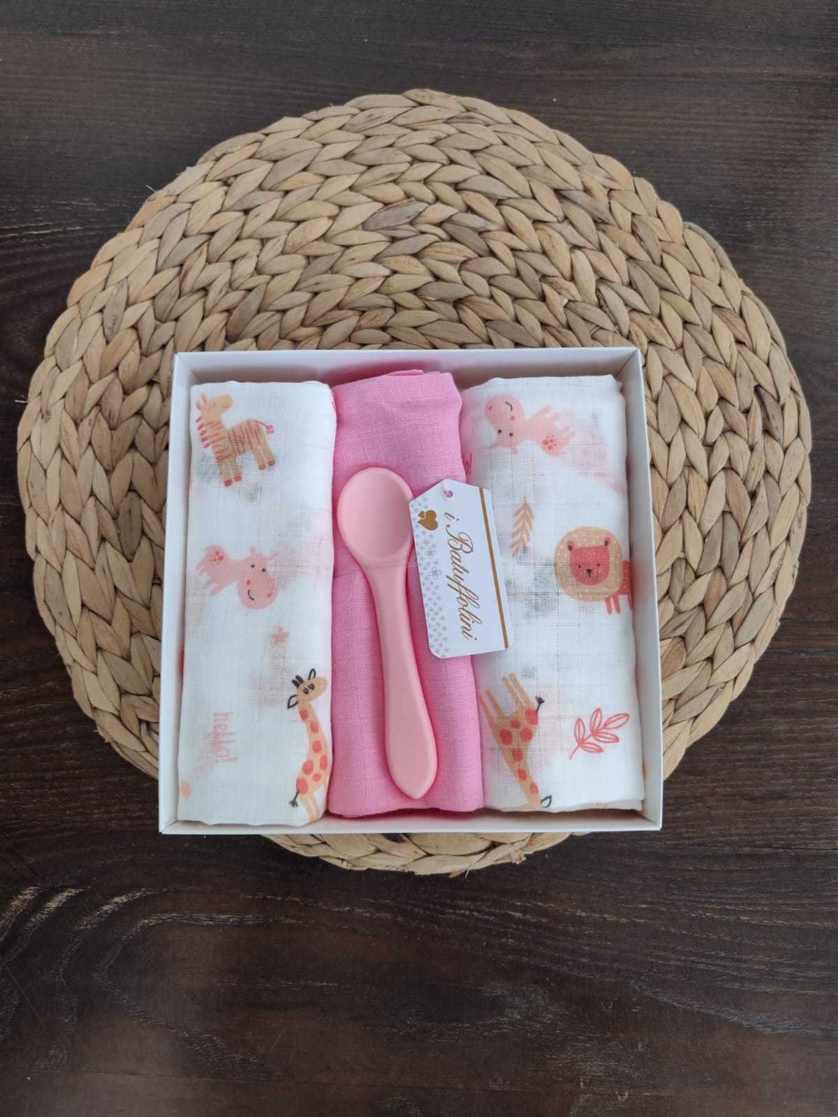 Set 3 quadrati di garza con gadget in silicone in vari colori
