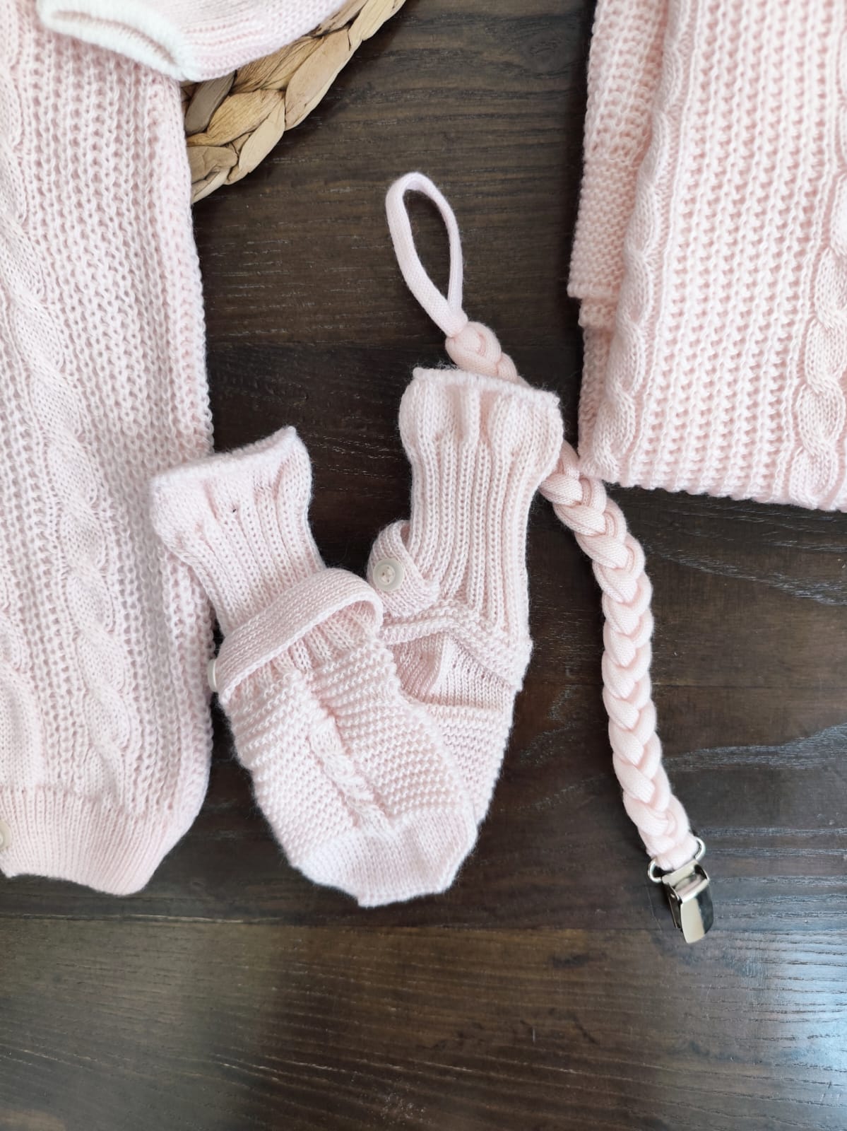 coordinato nascita invernale rosa 5 pezzi